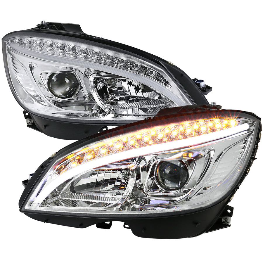 Spec-D 08-11 Benz W204 C Class Pro Headlights Light Bar & Turn Lights