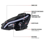 Spec-D 12-14 Mercedes W204 C-Class SEQ Bar Pro Headlights Black Smoked