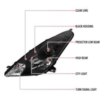 Spec-D 00-05 Toyota Celica Projector Headlights Matte Black/Clear