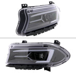 Spec-D 15-23 Dodge Charger Strip Projector Headlights SEQ Black