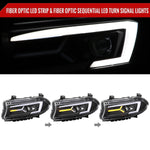 Spec-D 15-23 Dodge Charger Headlights LED Strip Sequential Black