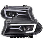 Spec-D 15-23 Dodge Charger Headlights LED Strip Sequential Black