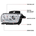 Spec-D 10-13 Chevy Camaro LED Bar Projector Headlights Chrome