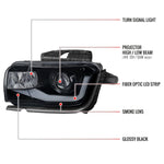 Spec-D 10-13 Chevy Camaro LED Bar Projector Headlights GL BlackSmoked