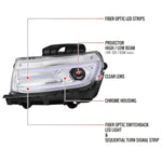 Spec-D 14-15 Chevy Camaro Projector Headlights SEQ LED Strip Chrome