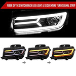 Spec-D 14-15 Chevy Camaro Sequential Headlights Jet Black