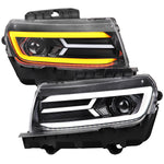 Spec-D 14-15 Chevy Camaro Sequential Headlights Jet Black