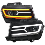 Spec-D 14-15 Chevy Camaro Sequential Headlights Matte Black