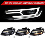 Spec-D 16-18 Chevy Camaro Headlights LED Strip Sequential Black