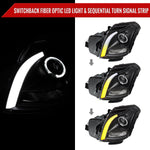 Spec-D 03-07 Cadillac CTS Headlights Halo Projector Black SEQ