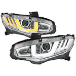 Spec-D 16-21 Honda Civic Sequential LED Headlights Chrome