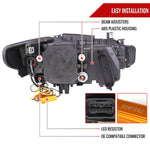 Spec-D 12-15 F30 3-Series 4DR Dual U-Bar Projector Headlights Black