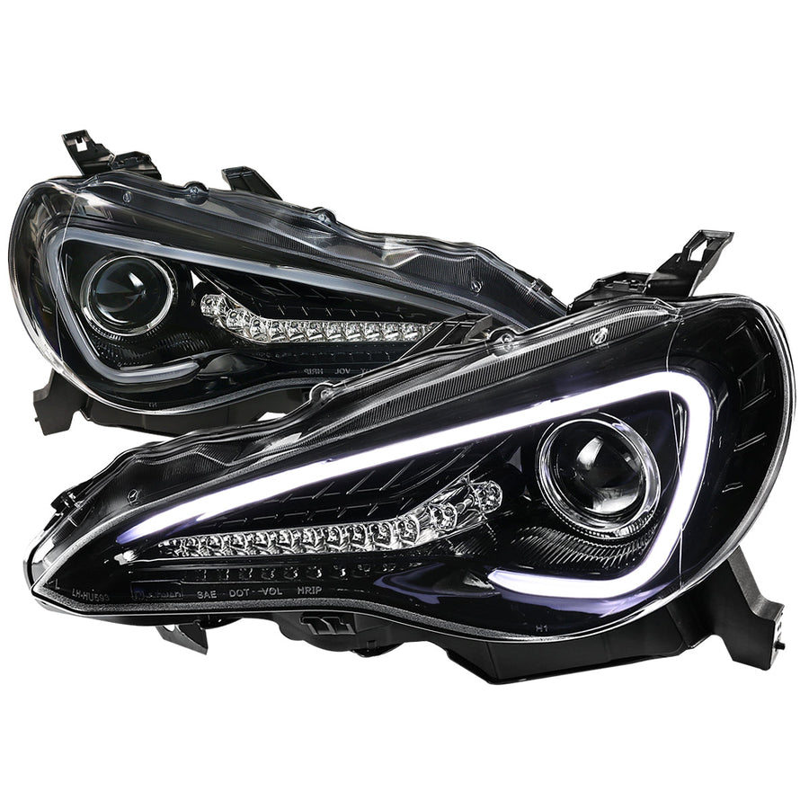 Spec-D 12-17 Scion FRS/ 86 LED Bar Projector Headlights Black