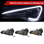 Spec-D 12-17 86 Scion FR-S Headlights LED Bar Sequential Matte Black
