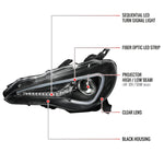 Spec-D 12-17 86 Scion FR-S Headlights LED Bar Sequential Matte Black