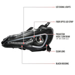 Spec-D 12-17 Scion FRS/ 86 Projector Headlights LED Bar Black
