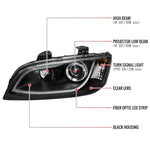 Spec-D 08-09 Pontiac G8 LED Bar Projector Headlights Black