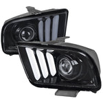 Spec-D 05-09 Ford Mustang LED Bar Projector Headlights Chrome/Smoked
