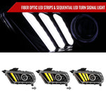 Spec-D 10-14 Ford Mustang Headlights Sequential Turn Signals Black