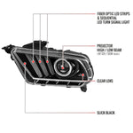 Spec-D 10-14 Ford Mustang Headlights Sequential Turn Signals Black