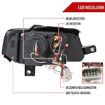 Spec-D 06-10 VW Passat Halo Headlights R8 Style Light Strip Black