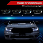 Spec-D 19-22 Ford Ranger SEQ LED Bar Projector Headlights Black/Smoked