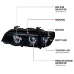 Spec-D 01-03 BMW E53 X5 Dual Halo Projector Headlights GL Black/Smoked