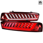 Spec-D 16-18 Chevrolet Camaro White LED Bar Tail Light- Red Housing