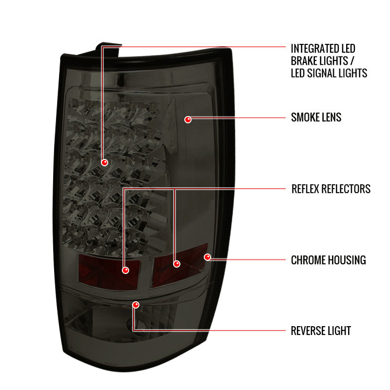 Spec-D 07-14 Chevrolet/GMC Denali/Tahoe LED Tail Lights Smoked