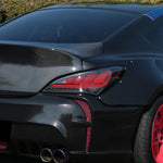 Spec-D 10-16 Hyundai Genesis LED Tail Lights Black Clear Lens Red Bar