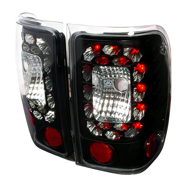 Spec-D 01-11 Ford Ranger LED Tail Lights Matte Black/Clear