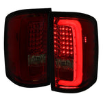 Spec-D 14-18 GMC Sierra LED Tail Lights Chrome/Red Smoked