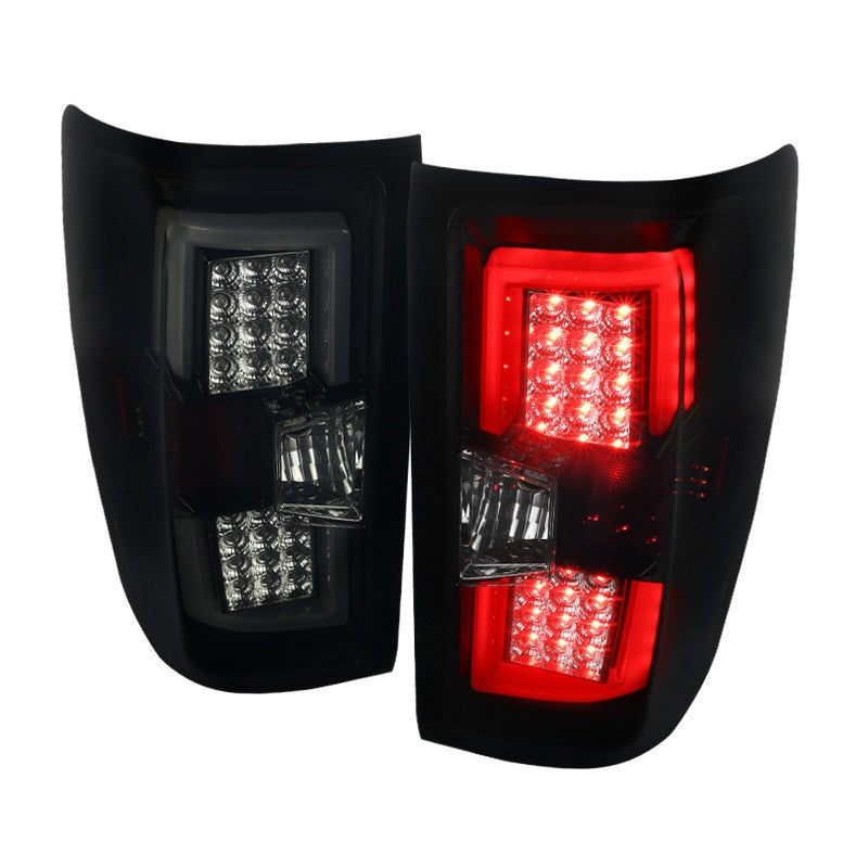 Spec-D 14-15 Chevrolet Silverado LED Tail Lights Glossy Black