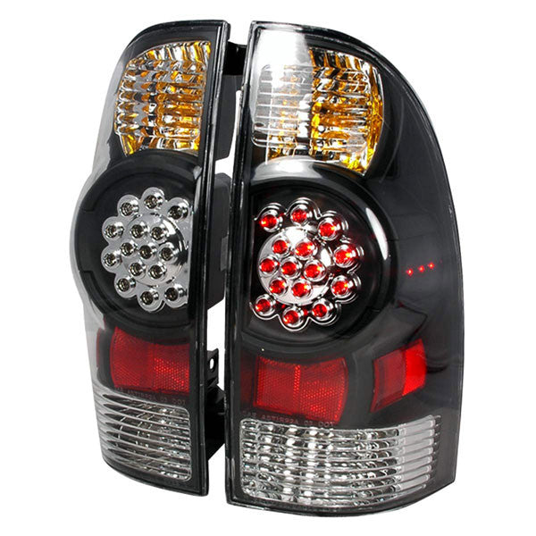 Spec-D 05-10 Toyota Tacoma LED Tail Lights Black/Clear