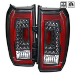 Spec-D 15-18 Chevy Tahoe Red LED Bar Black Tail Lights Clear Lens