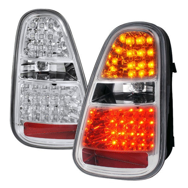 Spec-D 05-06 Mini Cooper LED Tail Lights Chrome Housing