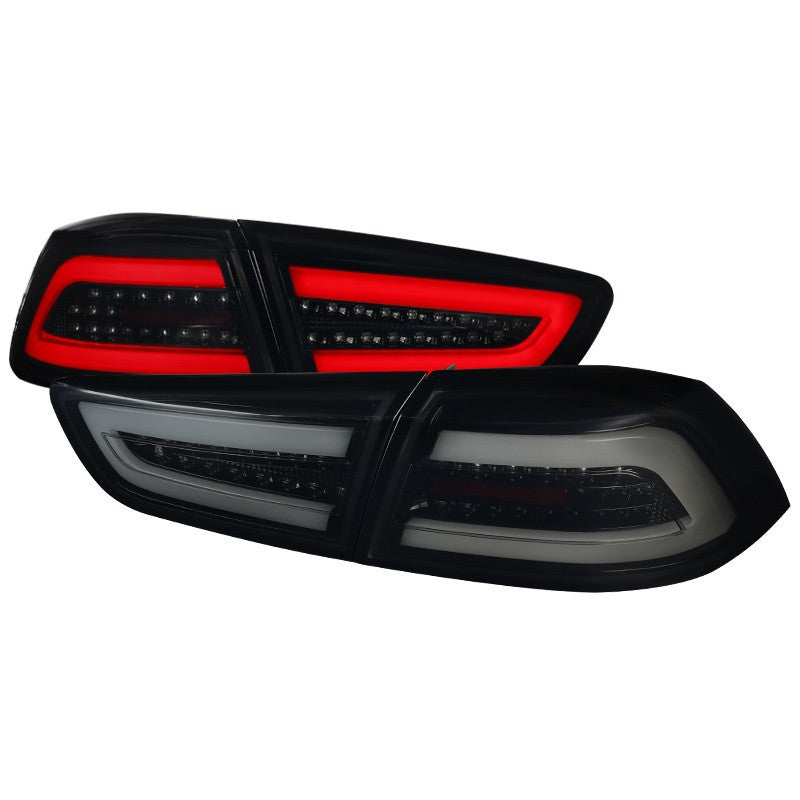 Spec-D 08-17 Mitsubishi Lancer EVO X LED Black Tail Lights Smoked Lens