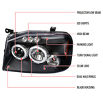 Spec-D 01-04 Nissan Frontier Halo Projector Headlights Black