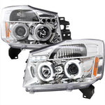 Spec-D 04-15 Nissan Titan Halo Projector Headlights Chrome