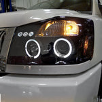 Spec-D 04-15 Nissan Titan Halo Projector Headlights Black/Smoked
