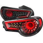 Spec-D 12-16 Scion FR-S Subaru Brz LED Tail Lights Black Red Bar