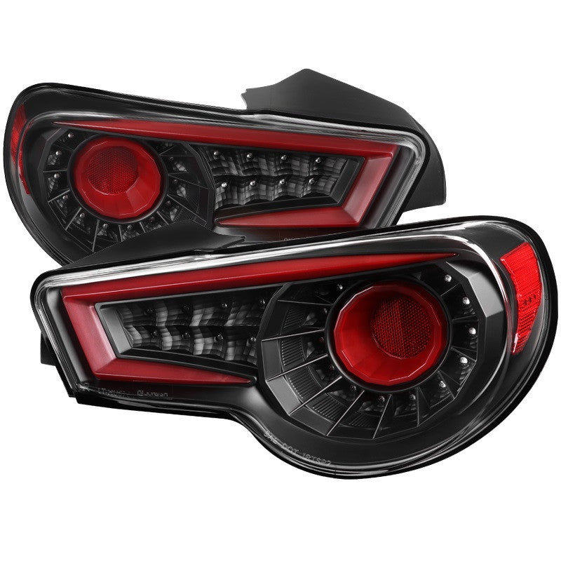 Spec-D 12-16 Scion/SuBaru Frs SEQ Red Bar LED Tail Lights Black