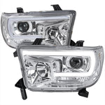 Spec-D 07-13 Tundra 08-17 Sequoia Projector Headlights LED Bar Chrome