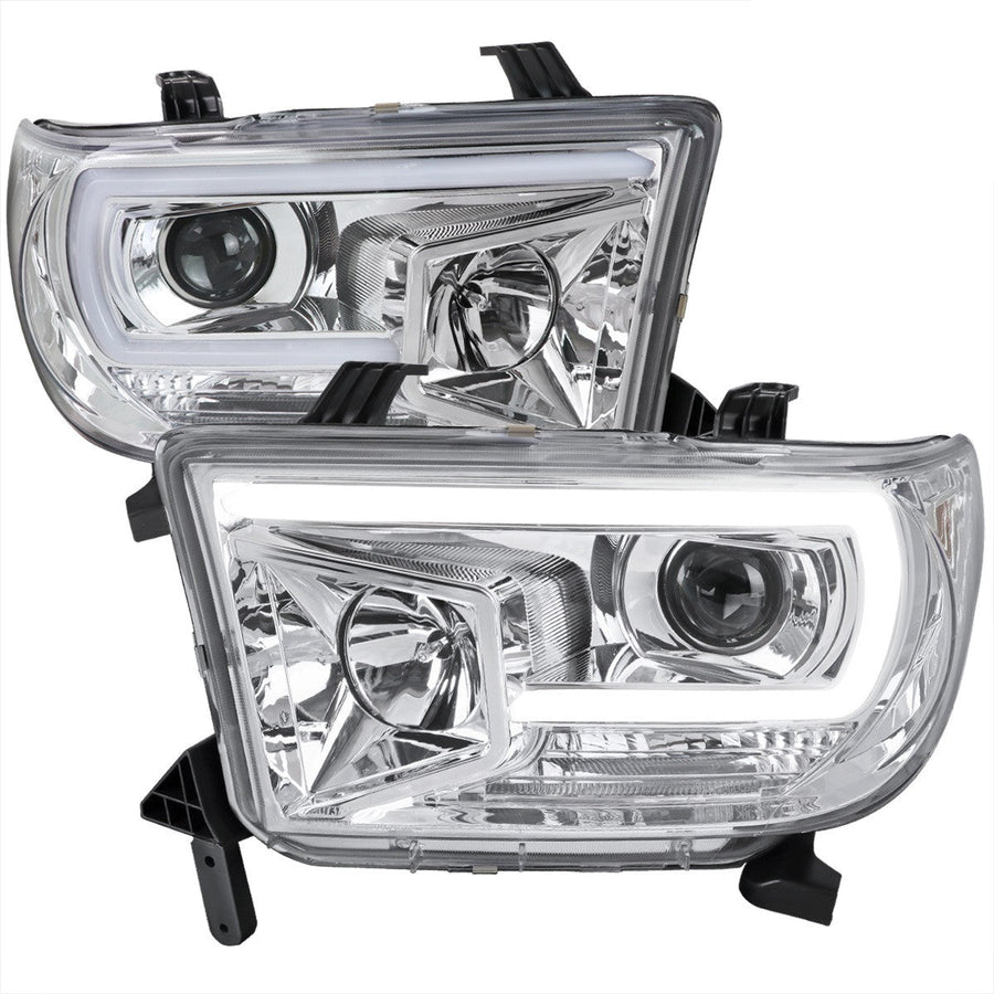 Spec-D 07-13 Tundra 08-17 Sequoia Projector Headlights LED Bar Chrome