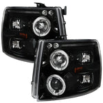 Spec-D 07-14 Silverado Dual Halo Projector Headlights Black