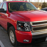 Spec-D 07-14 Silverado Dual Halo Projector Headlights Black