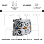 Spec-D 07-10 Chevy Silverado Halo Projector Headlgihts Chrome