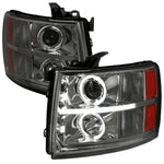 Spec-D 07-13 Silverado Dual Halo Projector Headlights Smoked