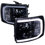 Spec-D 07-14 Silverado LED Bar Proj Headlights Black Smoked