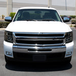Spec-D 07-13 Chevy Silverado Projector Headlights LED Bar Smoked